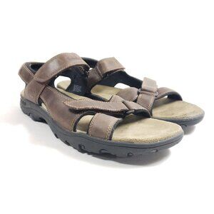 Timberland Brown Leather Adjustable Strap Sandals For Men Size 14M Comfortable